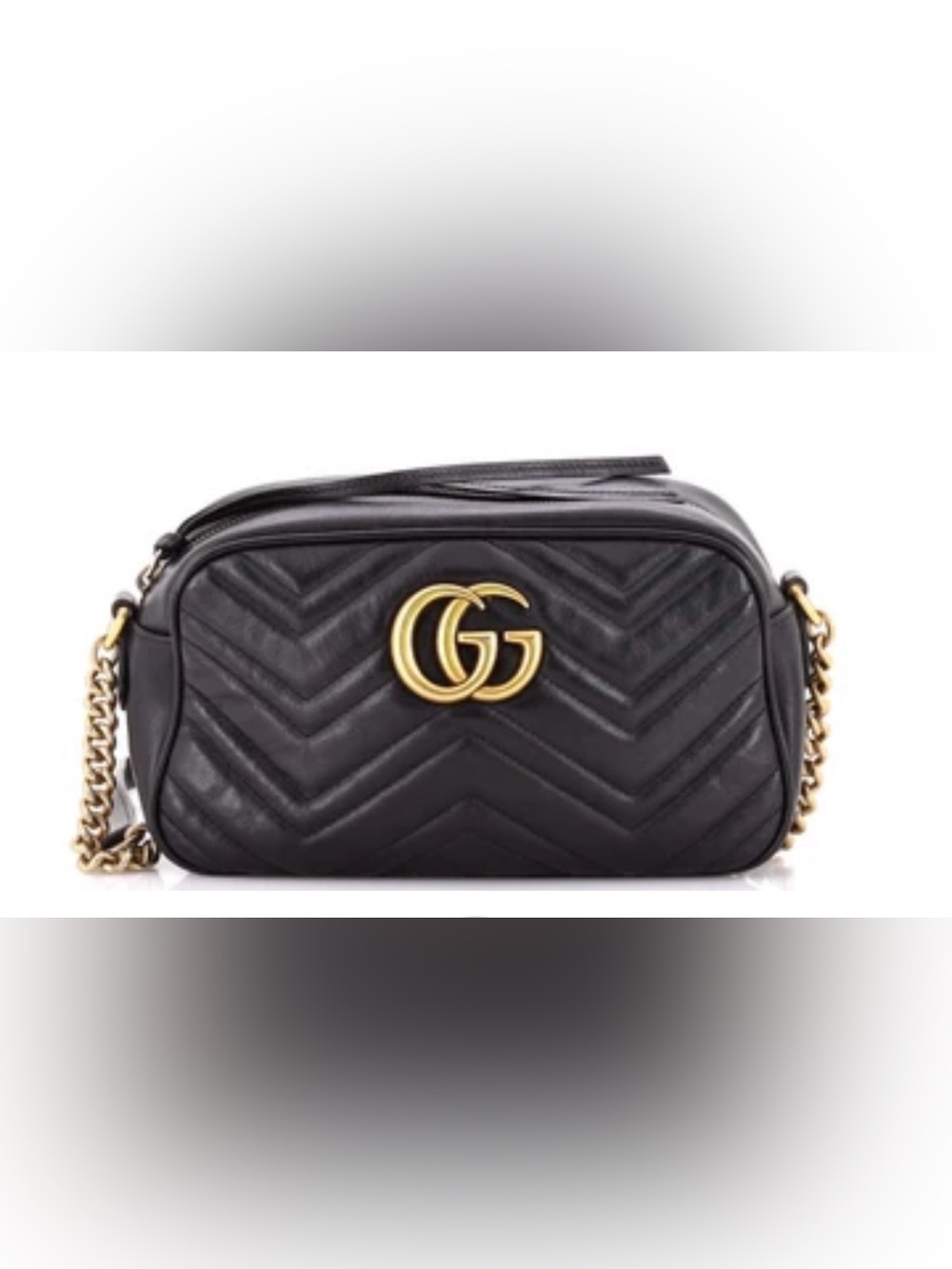 Gucci Black GG Marmont Shoulder Bag Matelasse Leather Small